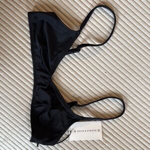 Solid & Striped Black Bikini Top